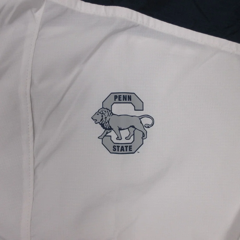 Penn State Nittany Lions Jacket Mens Large White Columbia Half Zip Windbreaker